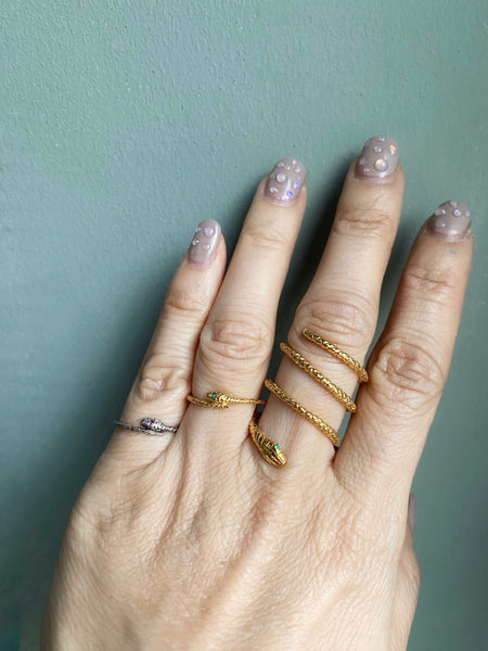 Spiral snake ring gold