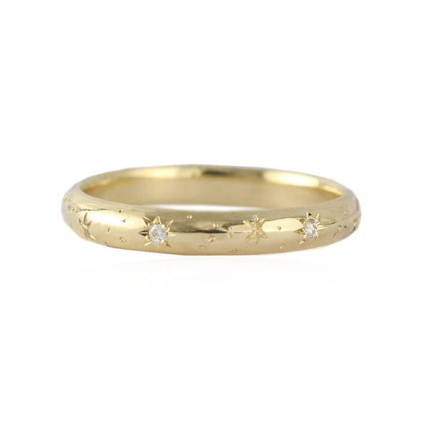 Cosmic eternity star ring - 9ct gold