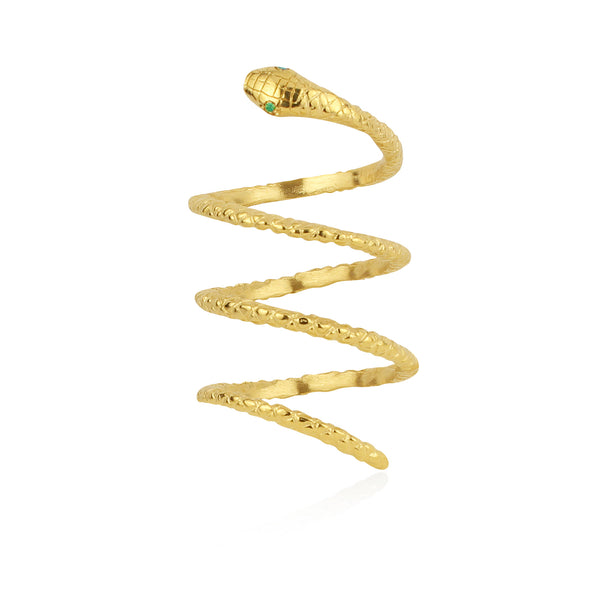 Spiral snake ring gold