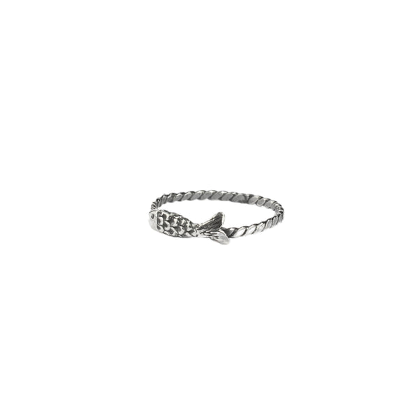 Micro Fish Ring Silver