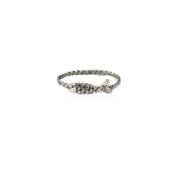 Micro Fish Ring Silver