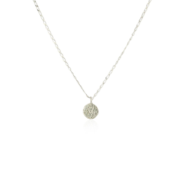 Mini moon disc necklace silver