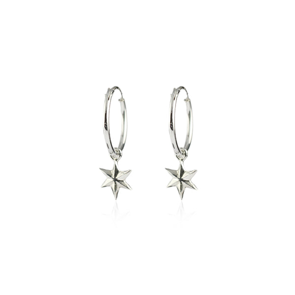 Mini star hoop earrings