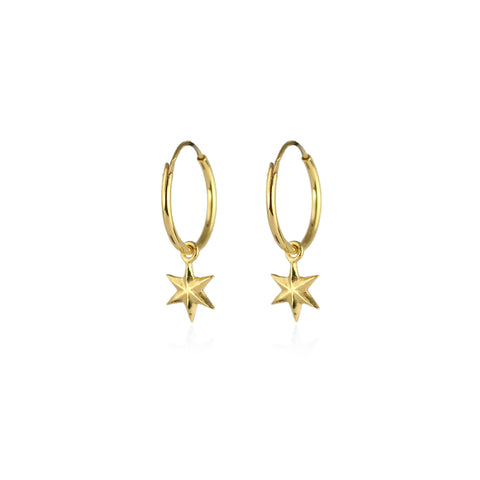 Mini star hoop earrings